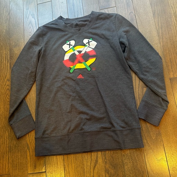 Chicago Blackhawks Adidas dark gray sweatshirt - Picture 1 of 6
